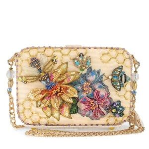 Mary Frances Beaded Bee Garden Crossbody Bag – Floral Honeycomb Purse
